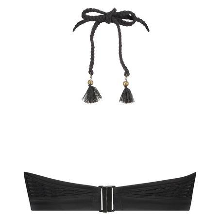 Borneo Mesh Underwired Bikini Crop Top, Black