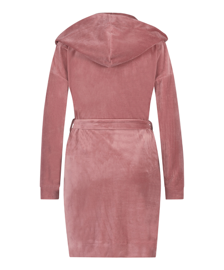 Velours short bathrobe, Purple