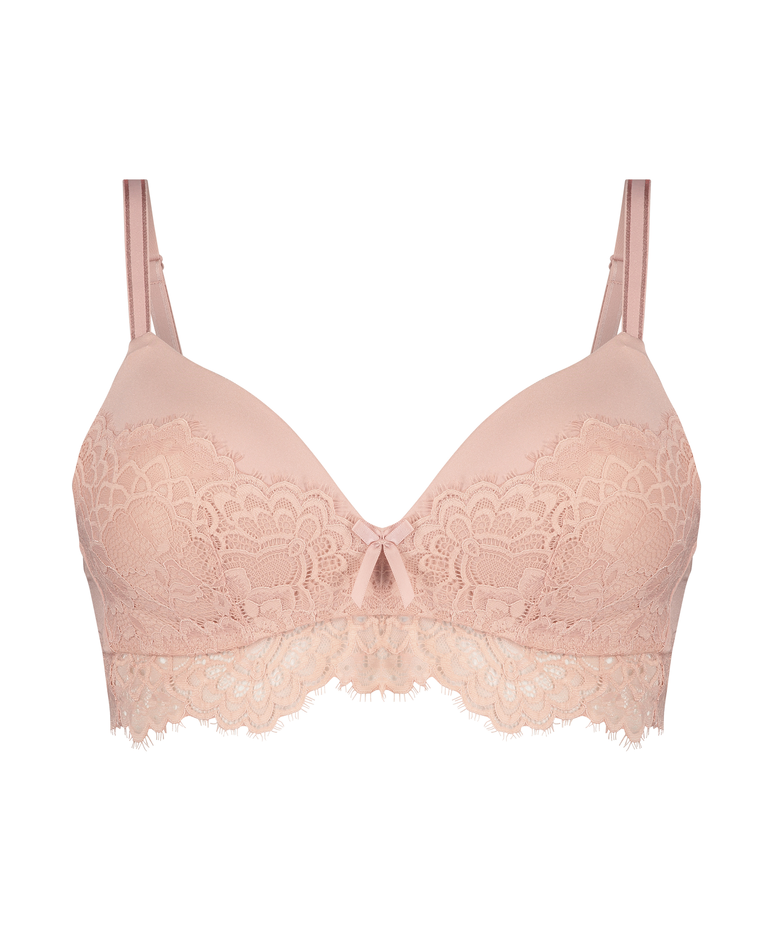 Sabina padded longline non-wired bra, Pink, main