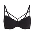 Scallop Padded Underwired Bikini Top, Black