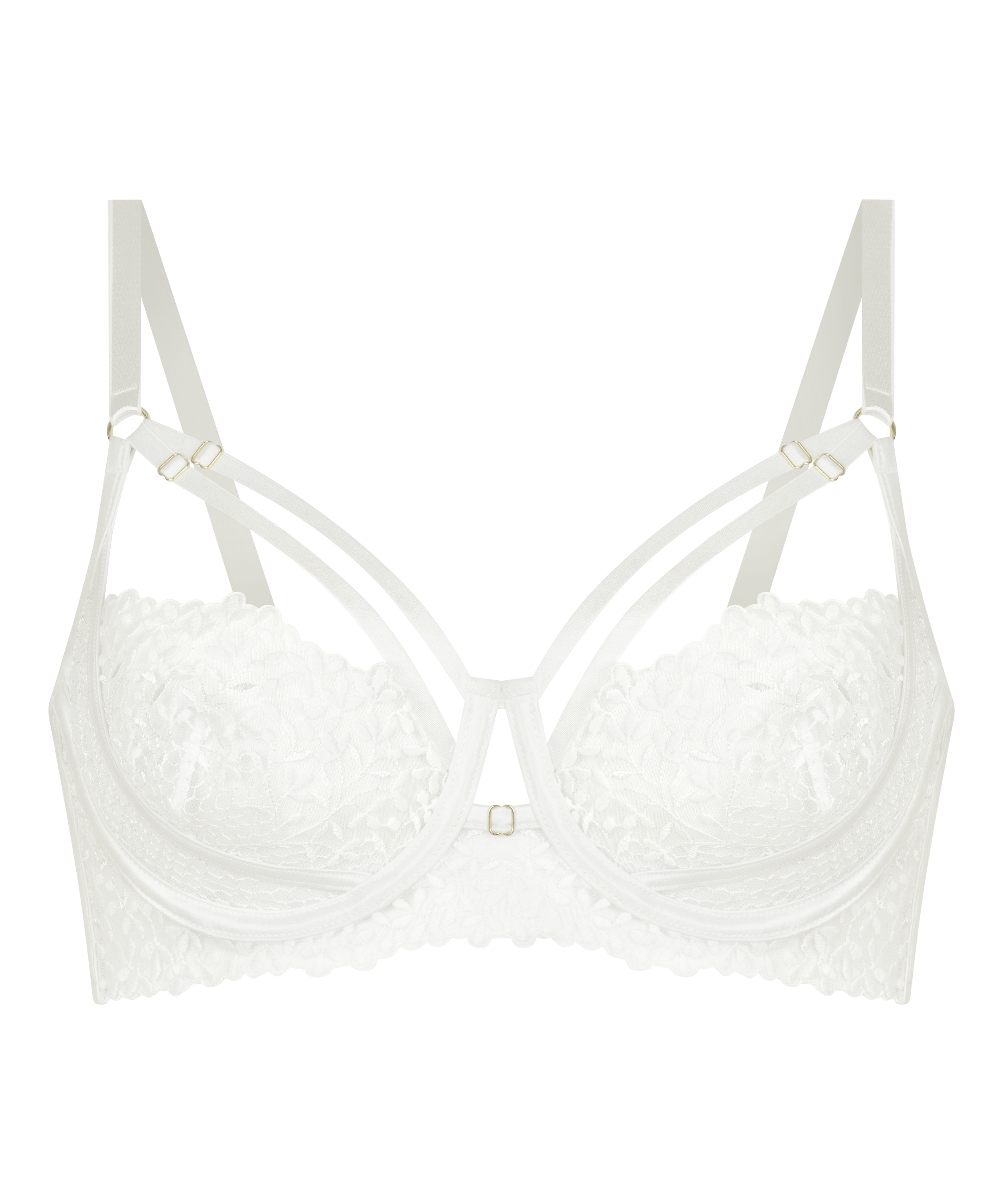 Kristina Non-Padded Underwired Longline Bra, White, main