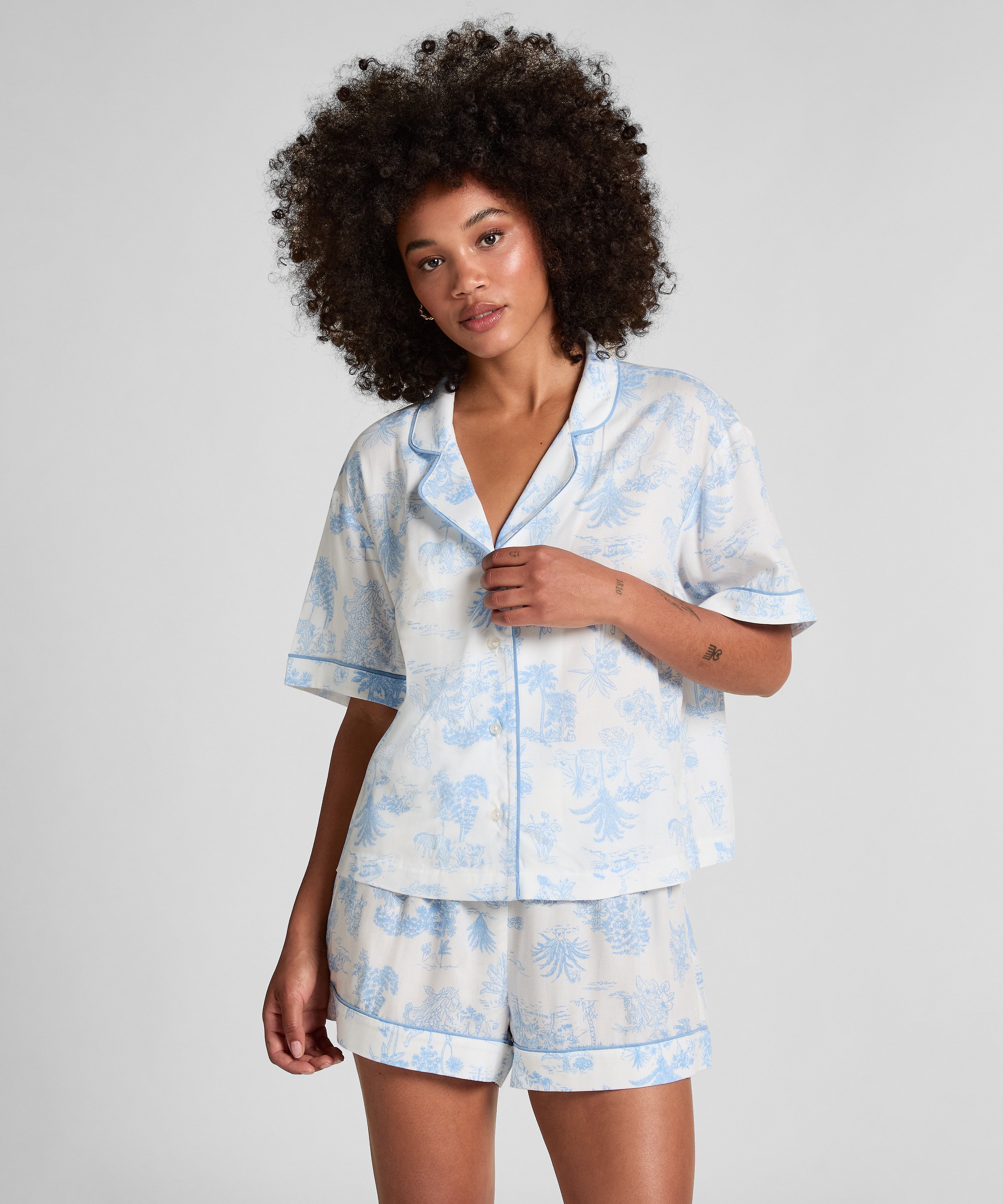 Jacket Short Sleeves Woven, Blue, main