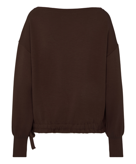 Top Viscose Boatneck, Brown