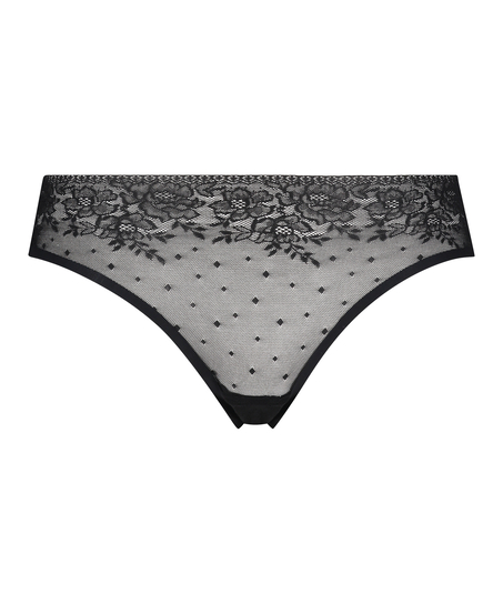Invisible Brazilian Allover Lace, Black