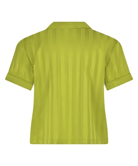 Satin Short-Sleeved Jacket, Green