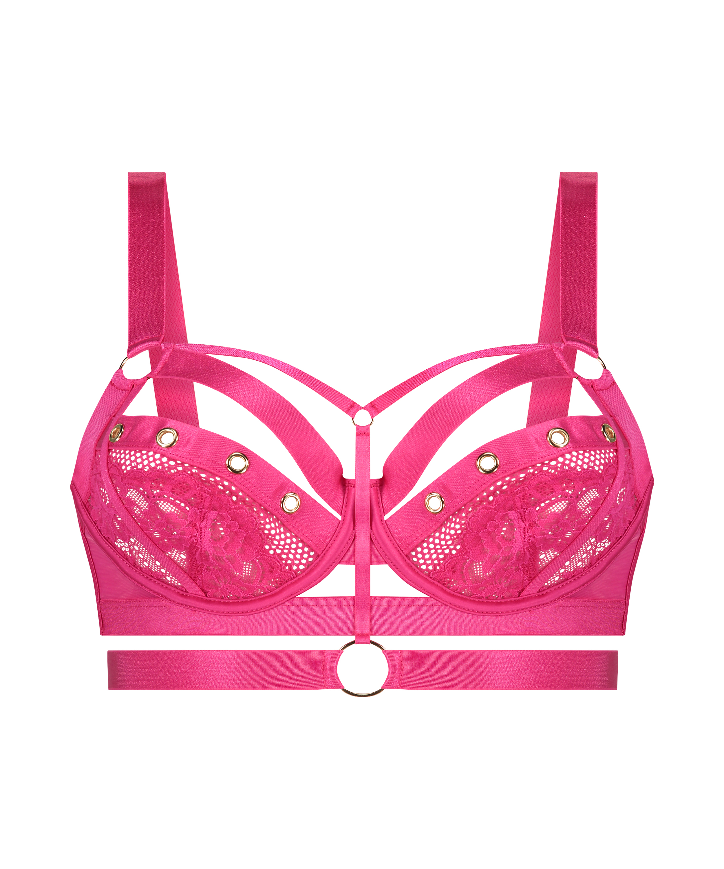 Sadie Non-Padded Longline Underwired Bra, Pink, main