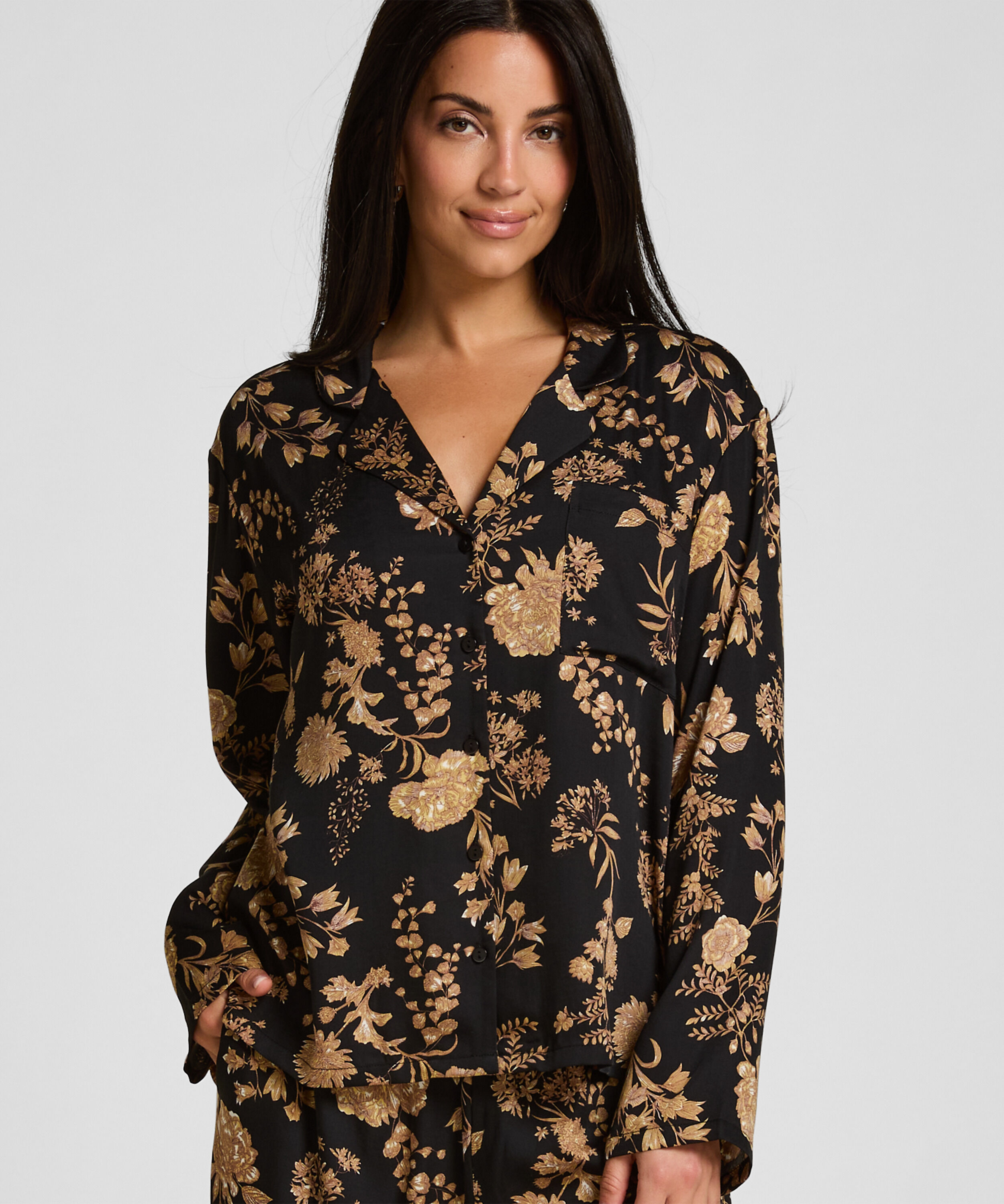 Jacket Woven Print, Black