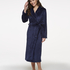 Leaves Fleece Bathrobe, Blue