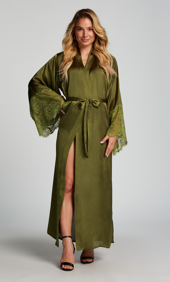 Satin Kimono, Green