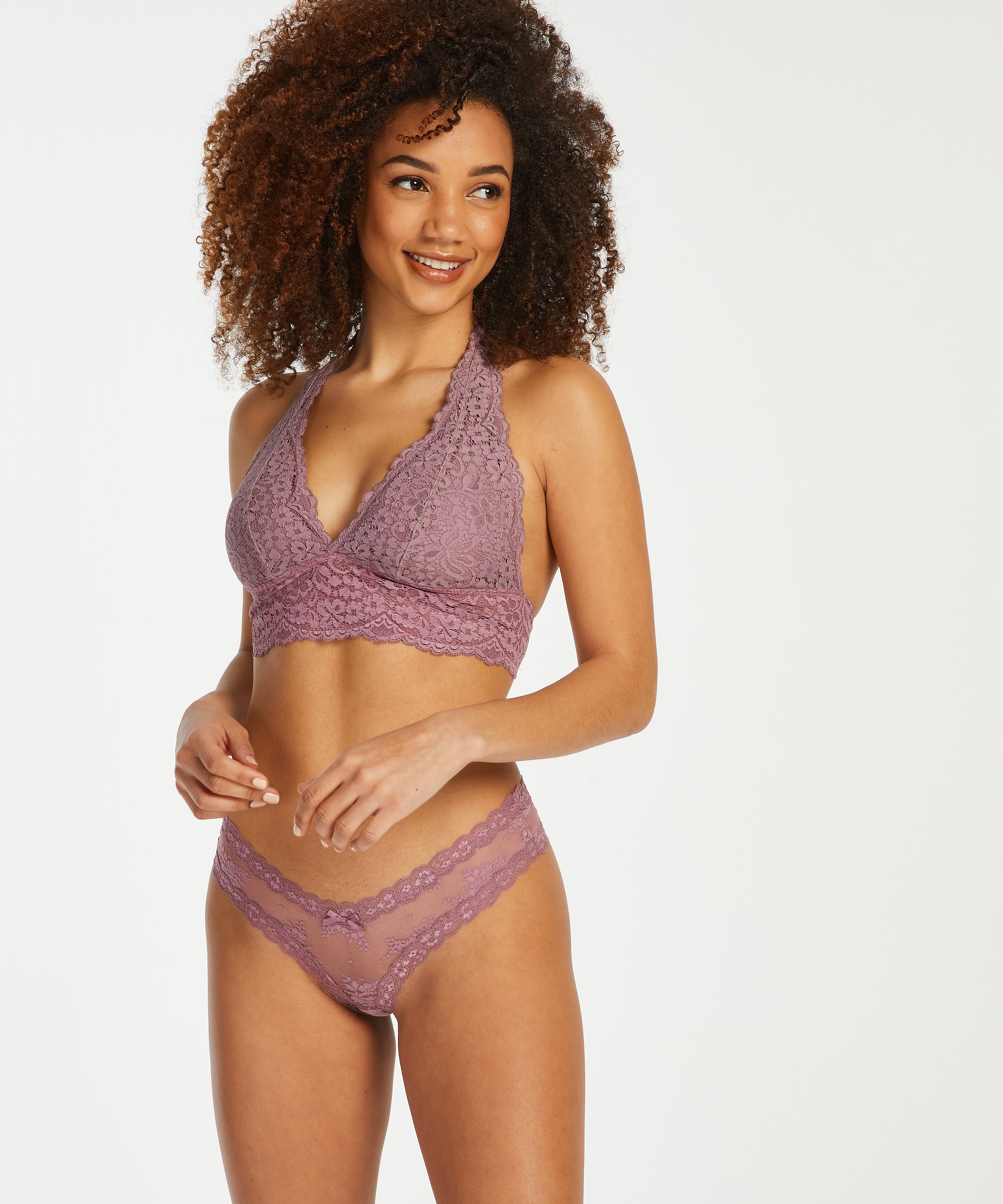 V-shaped Brazilian knickers mesh, Purple, main