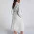 Long Fleece Bathrobe, Gray