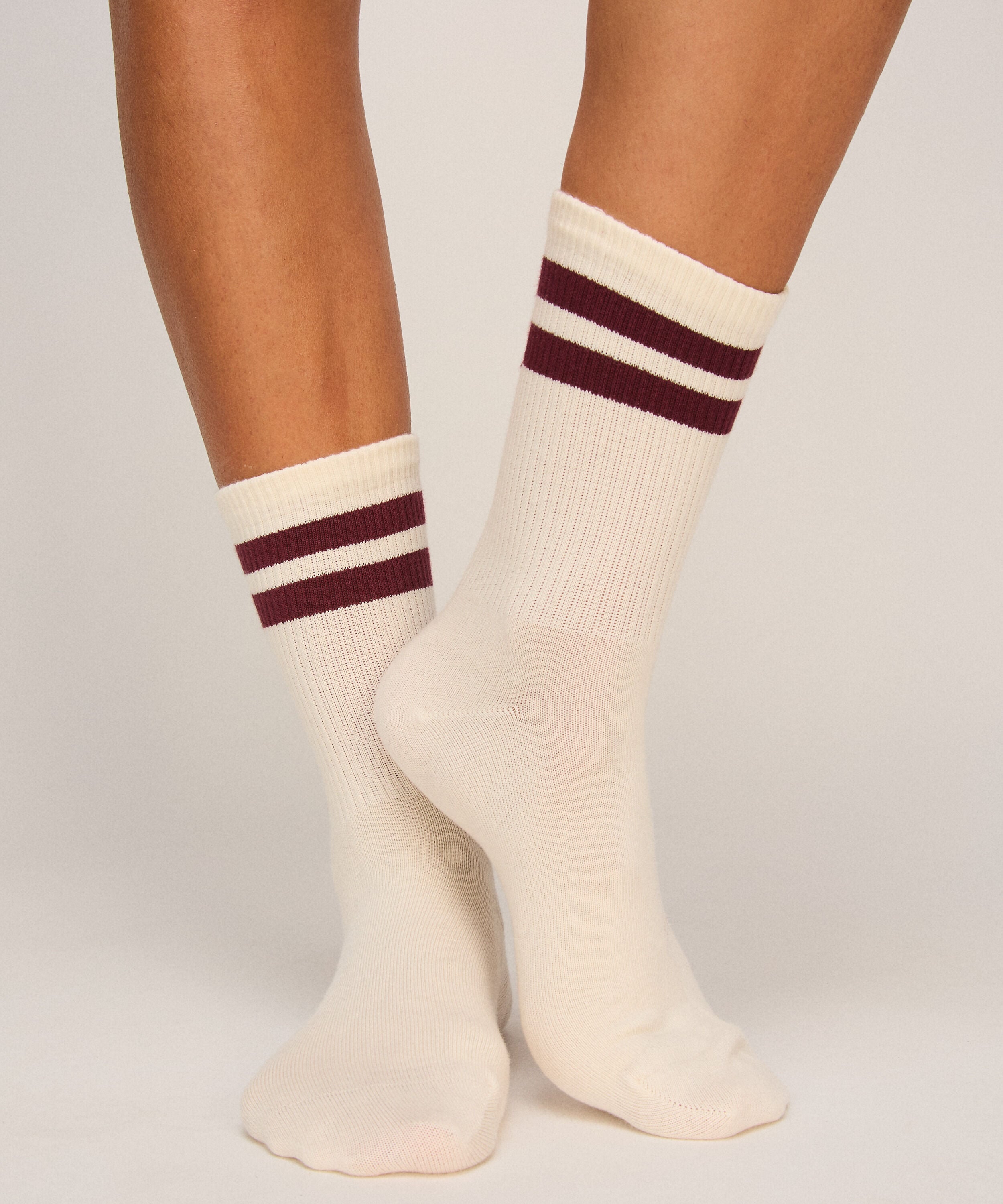 Socks Stripes Cotton, White