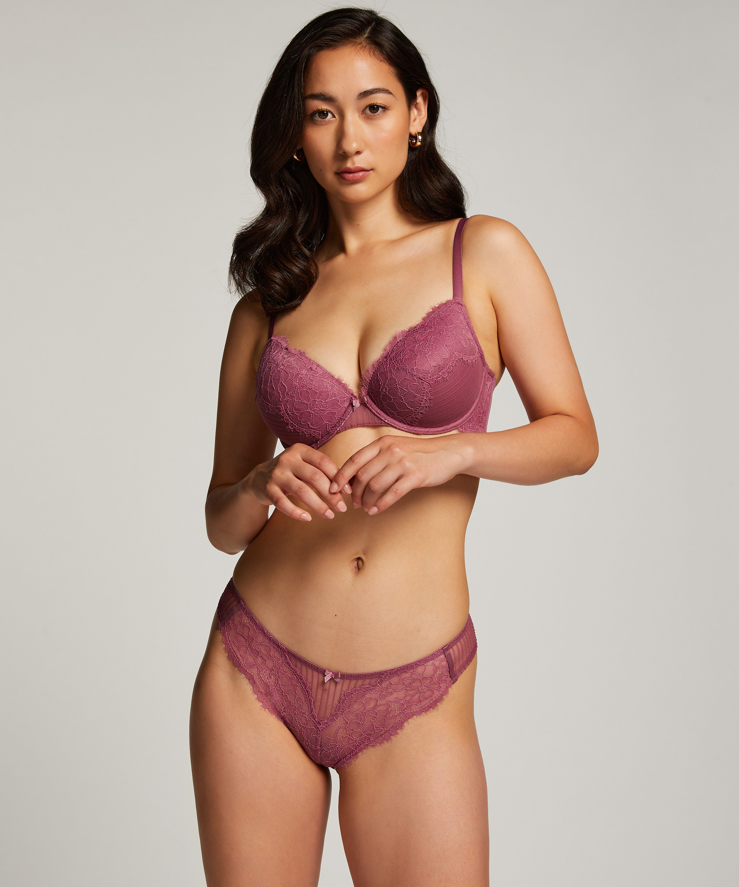 Bliss Padded Underwired Bra, Purple, main