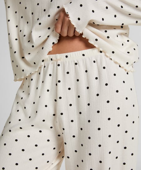 Pyjama Pant Loose Pointelle, White