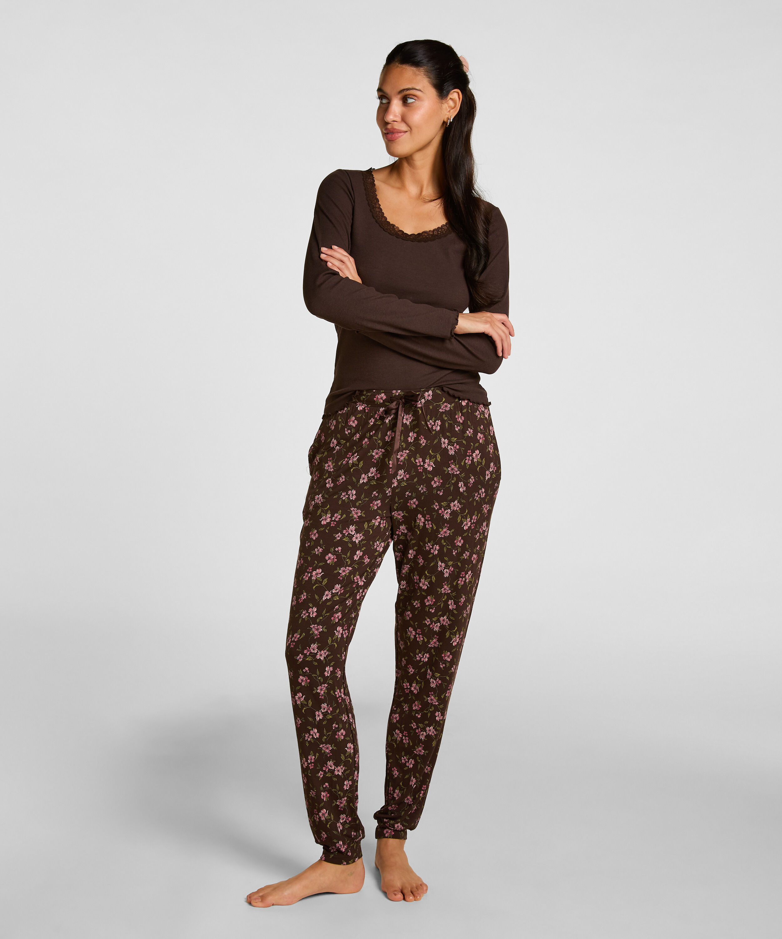 Jersey Pyjama Pants, Brown