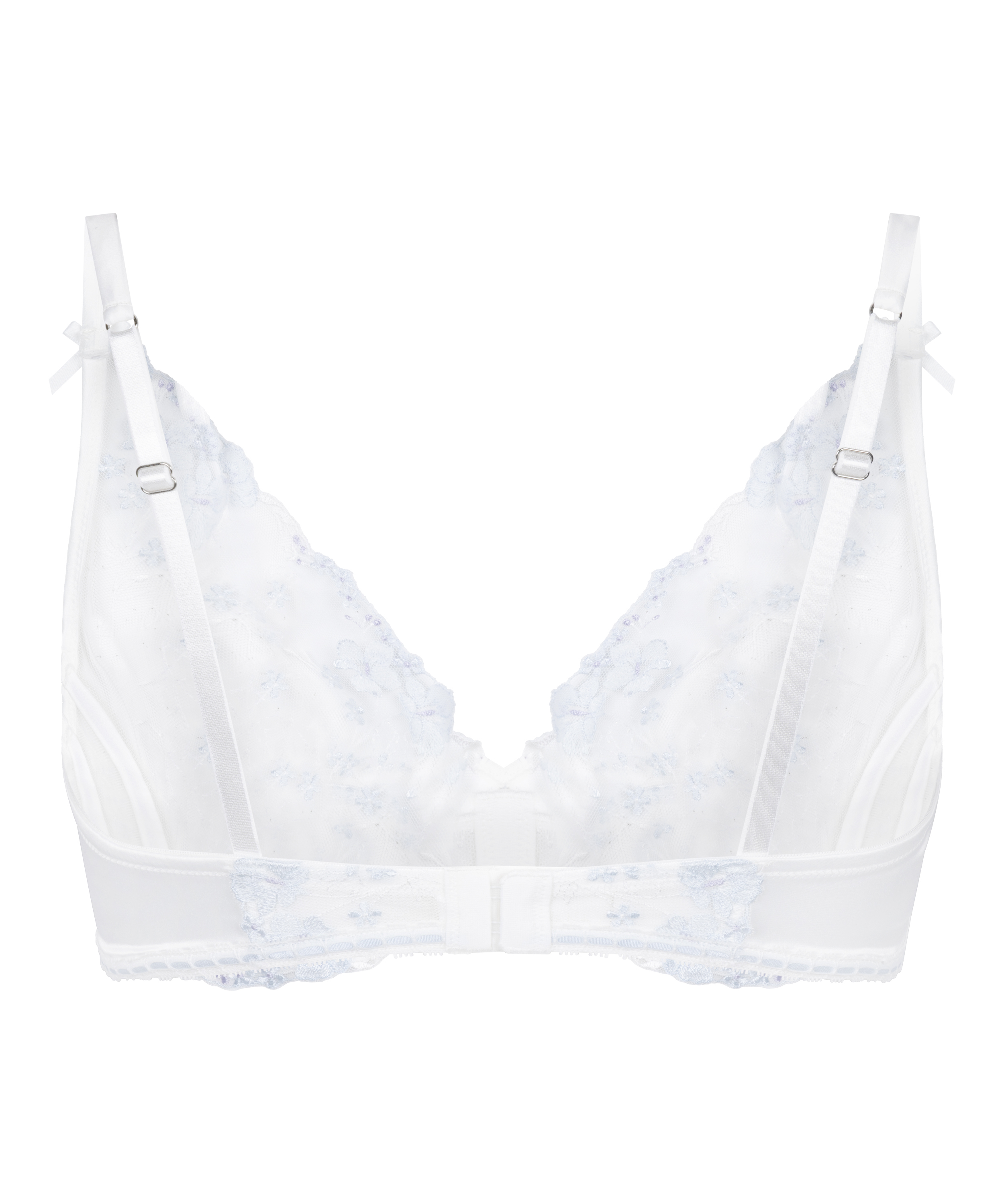 Non-Padded Underwired Longline Bra Peonie, White, main