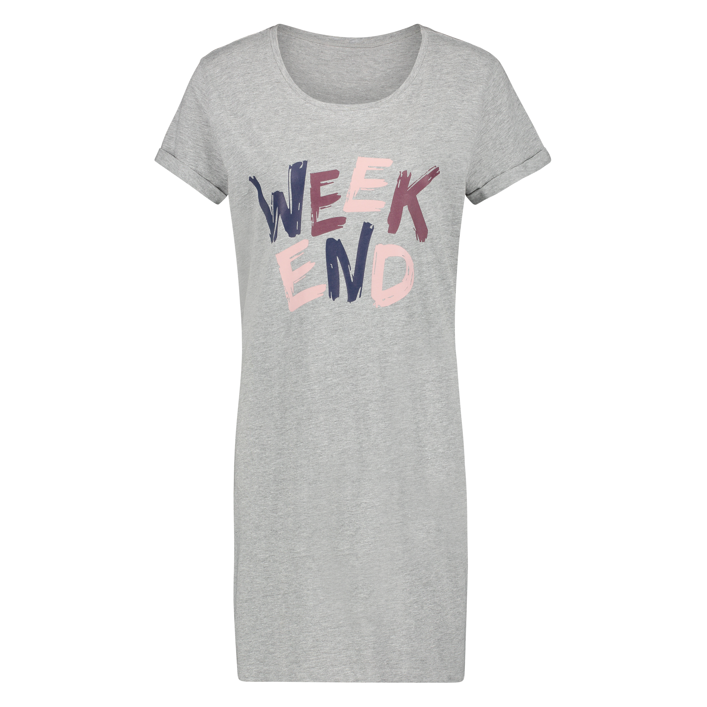Round Neck Nightshirt, Grey, main