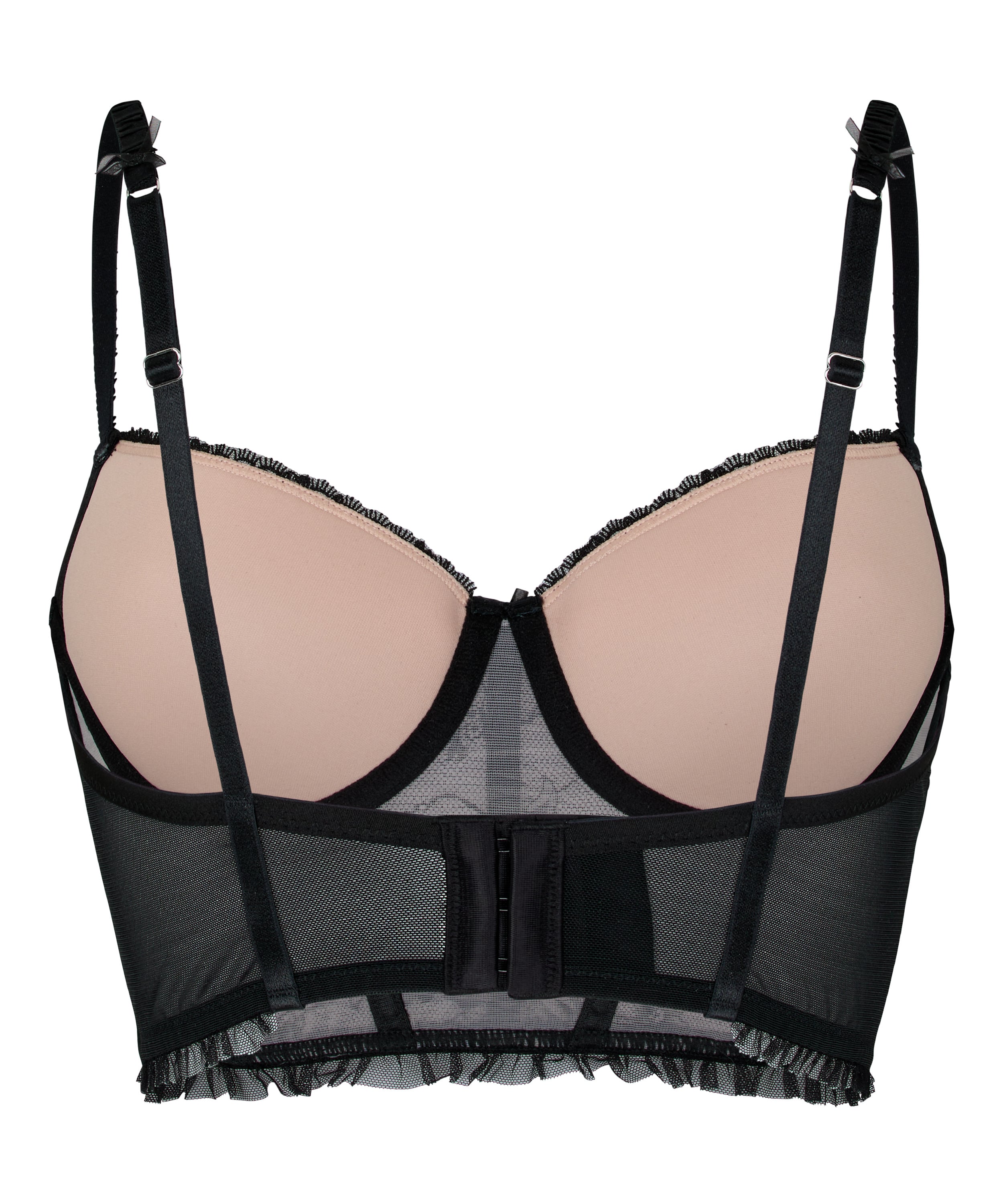 Padded Underwired Longline Bra Felicity, Black, main