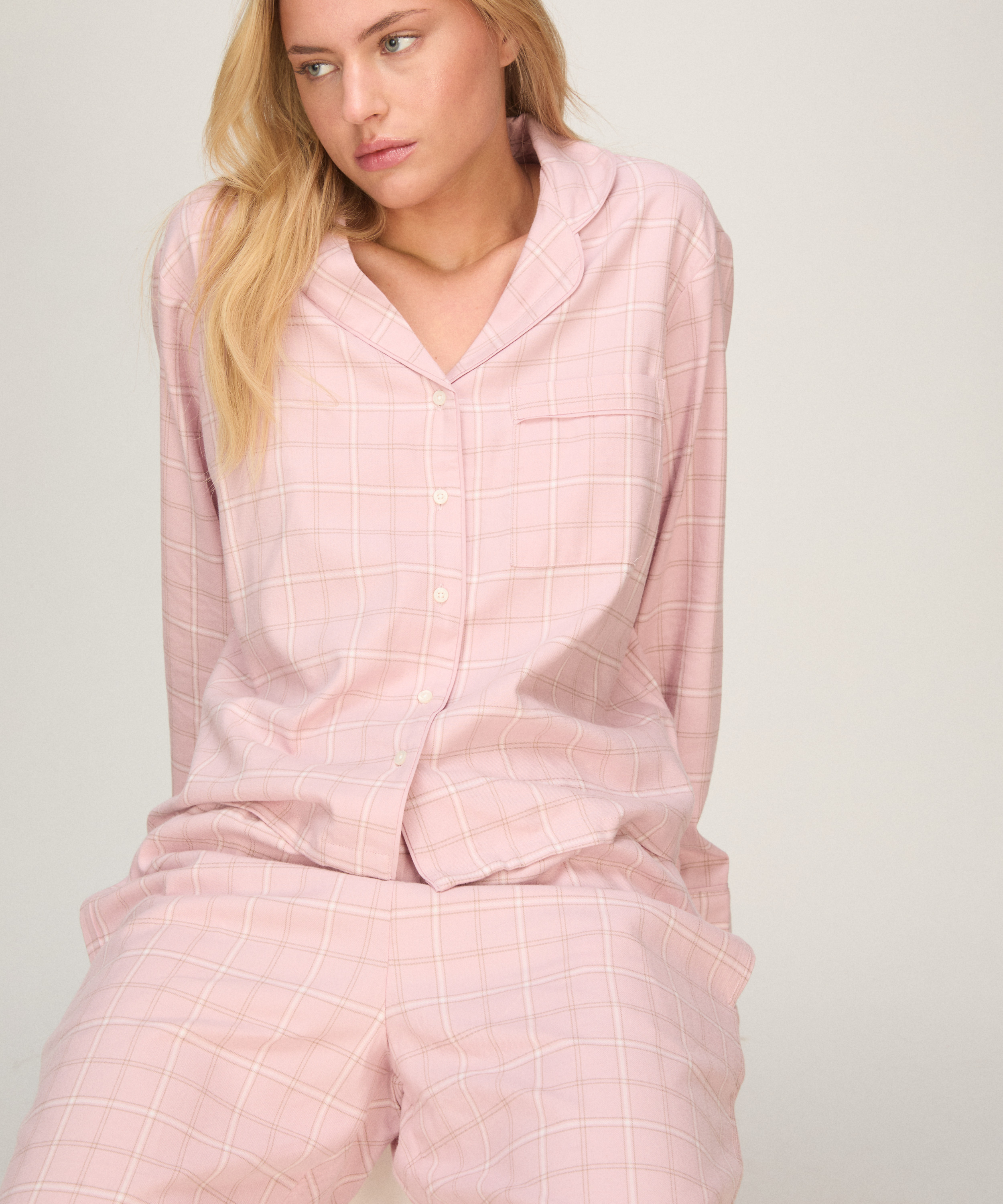 Check Pyjama Pants, Pink, main