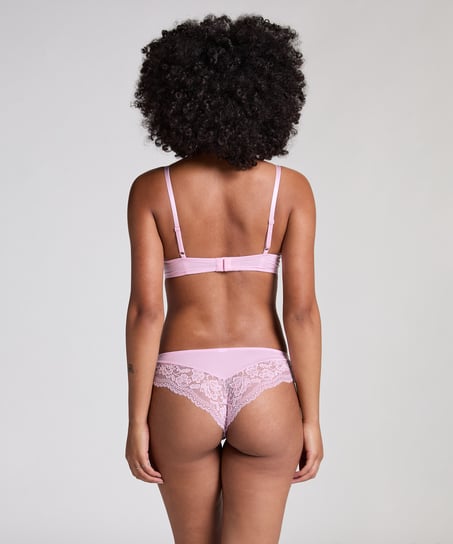 Plunge Padded Underwired Bra, Pink