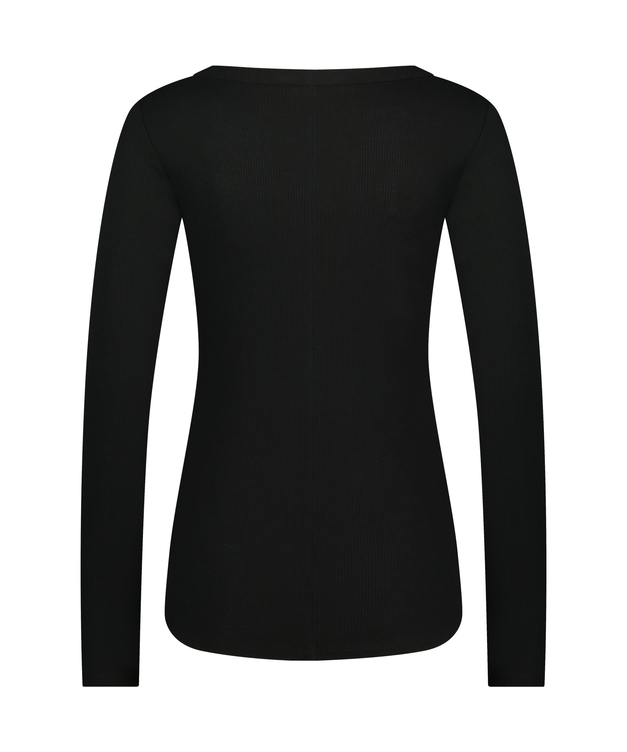 Long-Sleeved Pyjama Top, Black, main