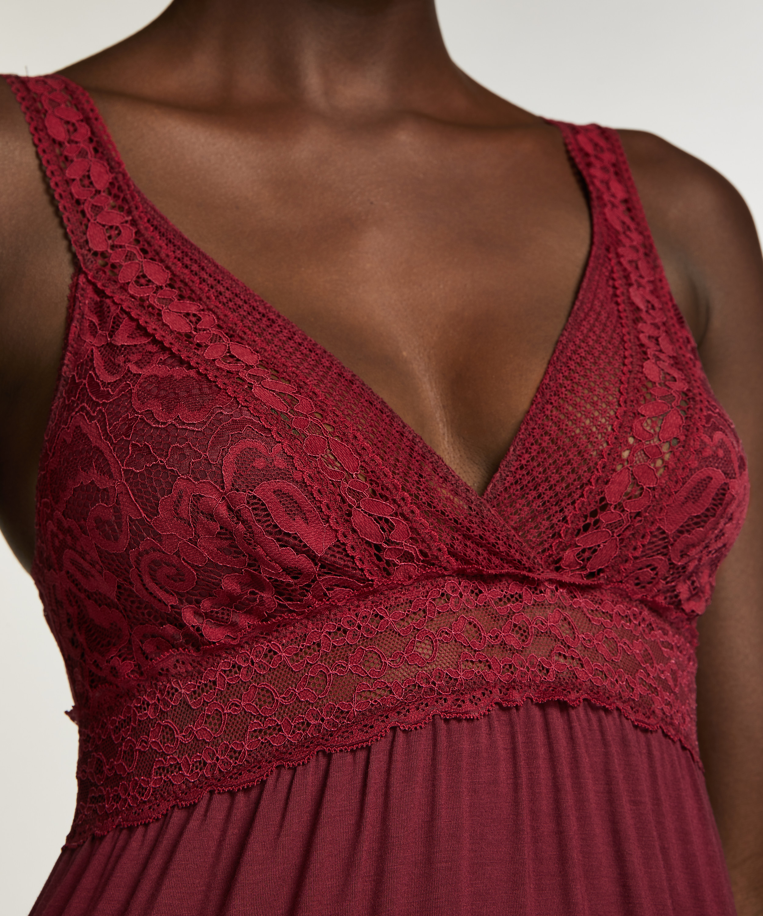 Grafic jersey lace slip dress, Purple, main