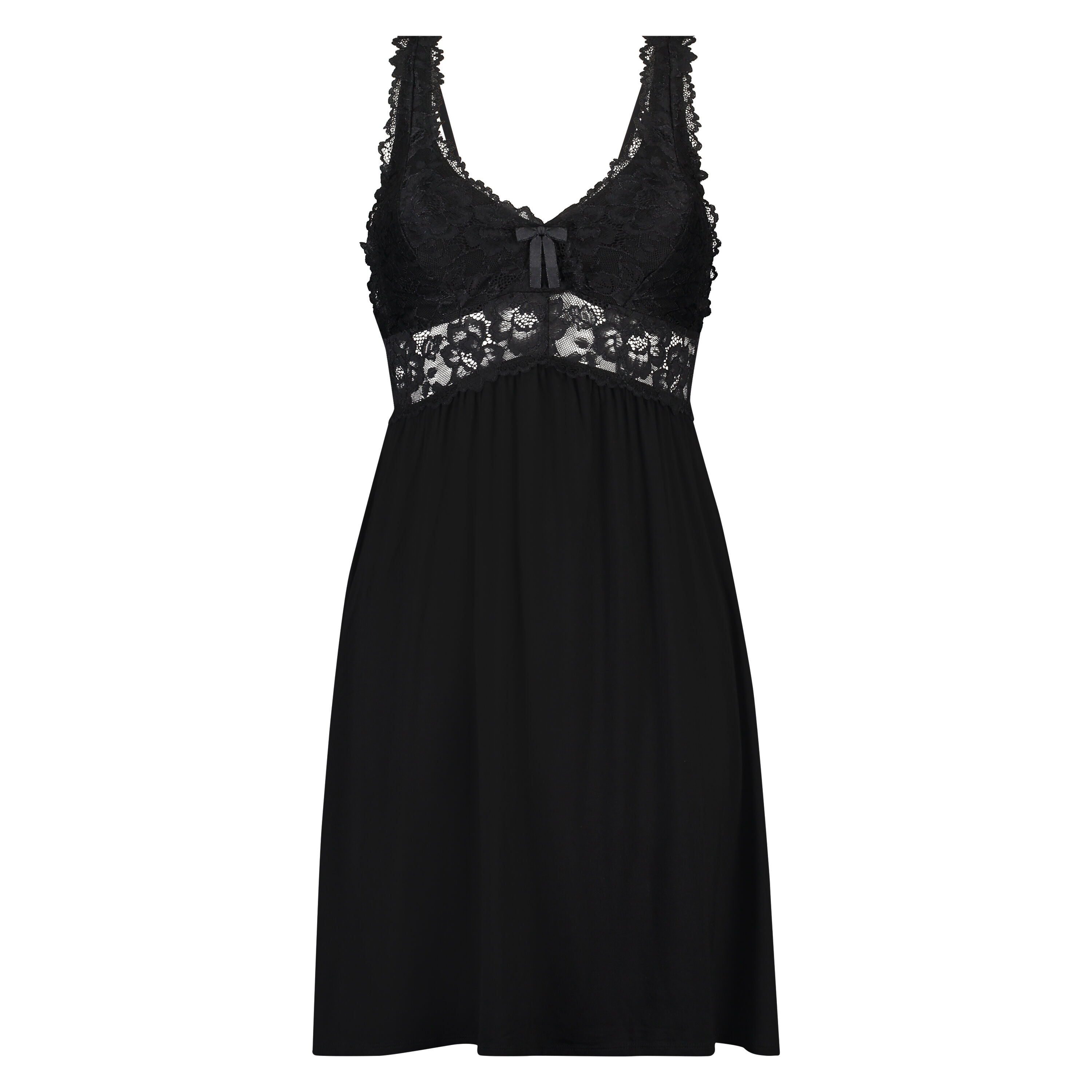 Nora Lace Slip Dress, Black