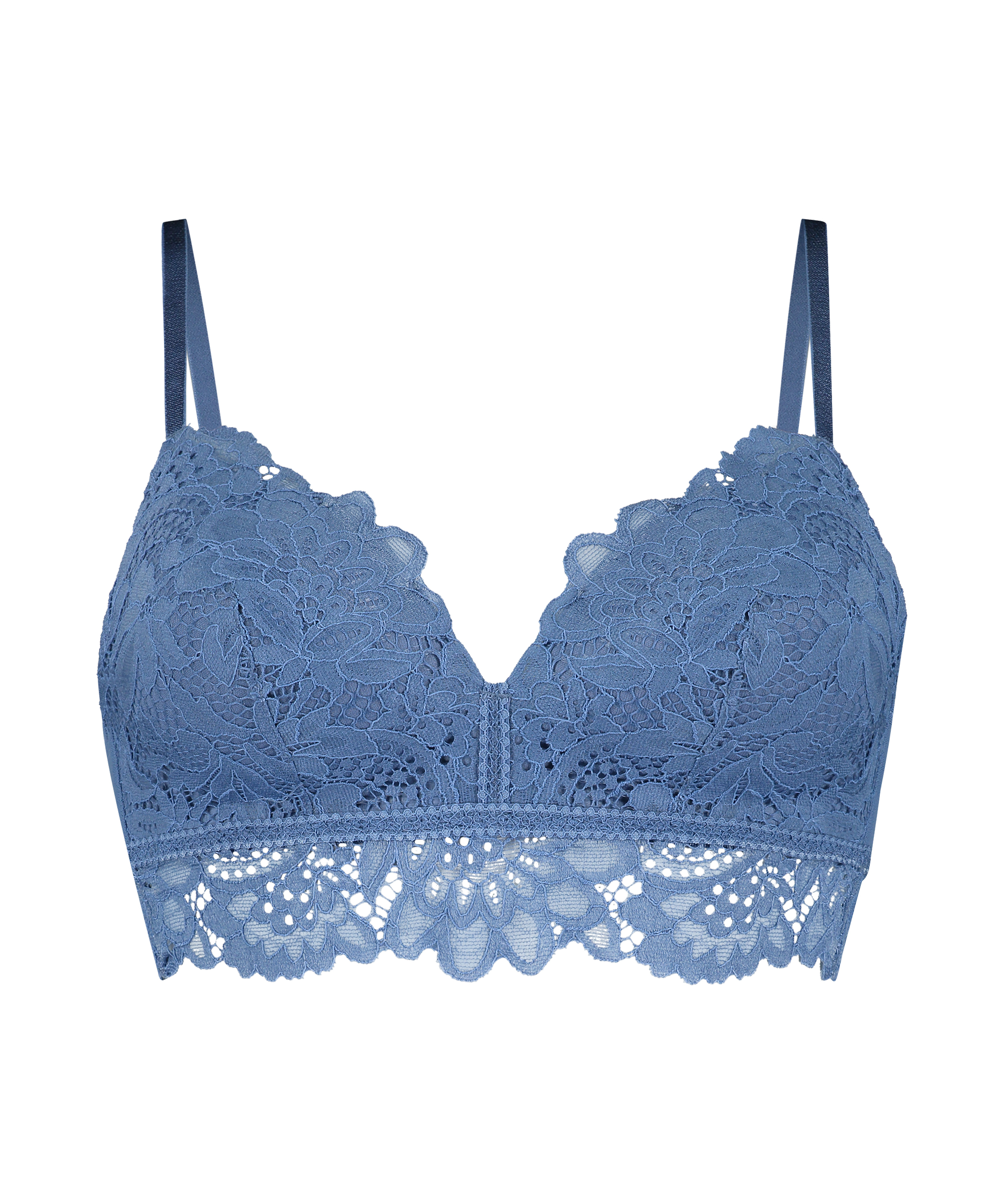 Shiloh Padded Longline Non-Underwired Bra, Blue, main