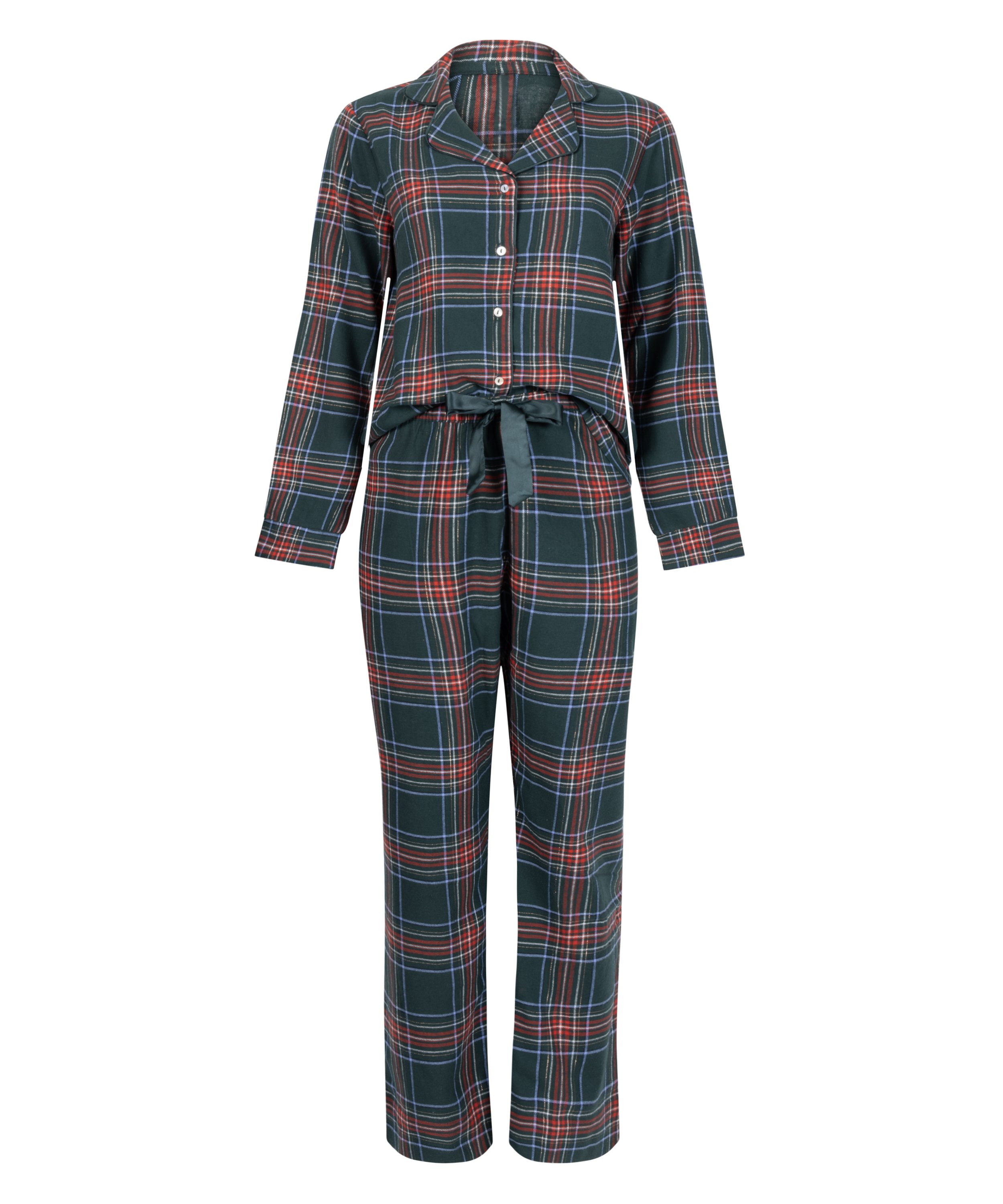 Flannel Pyjama Set, Green, main