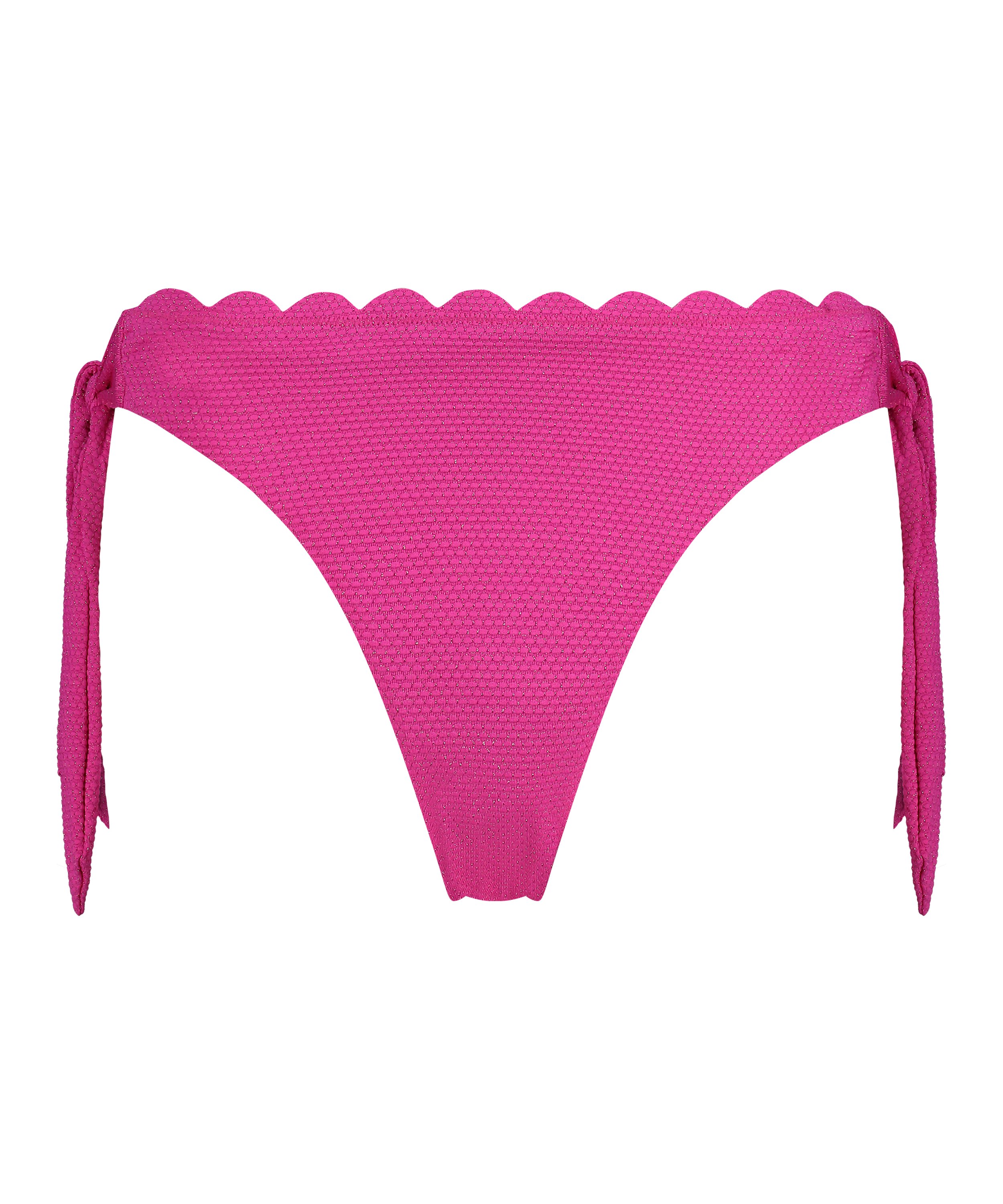 Scallop Lurex Bikini Bottoms, Pink, main