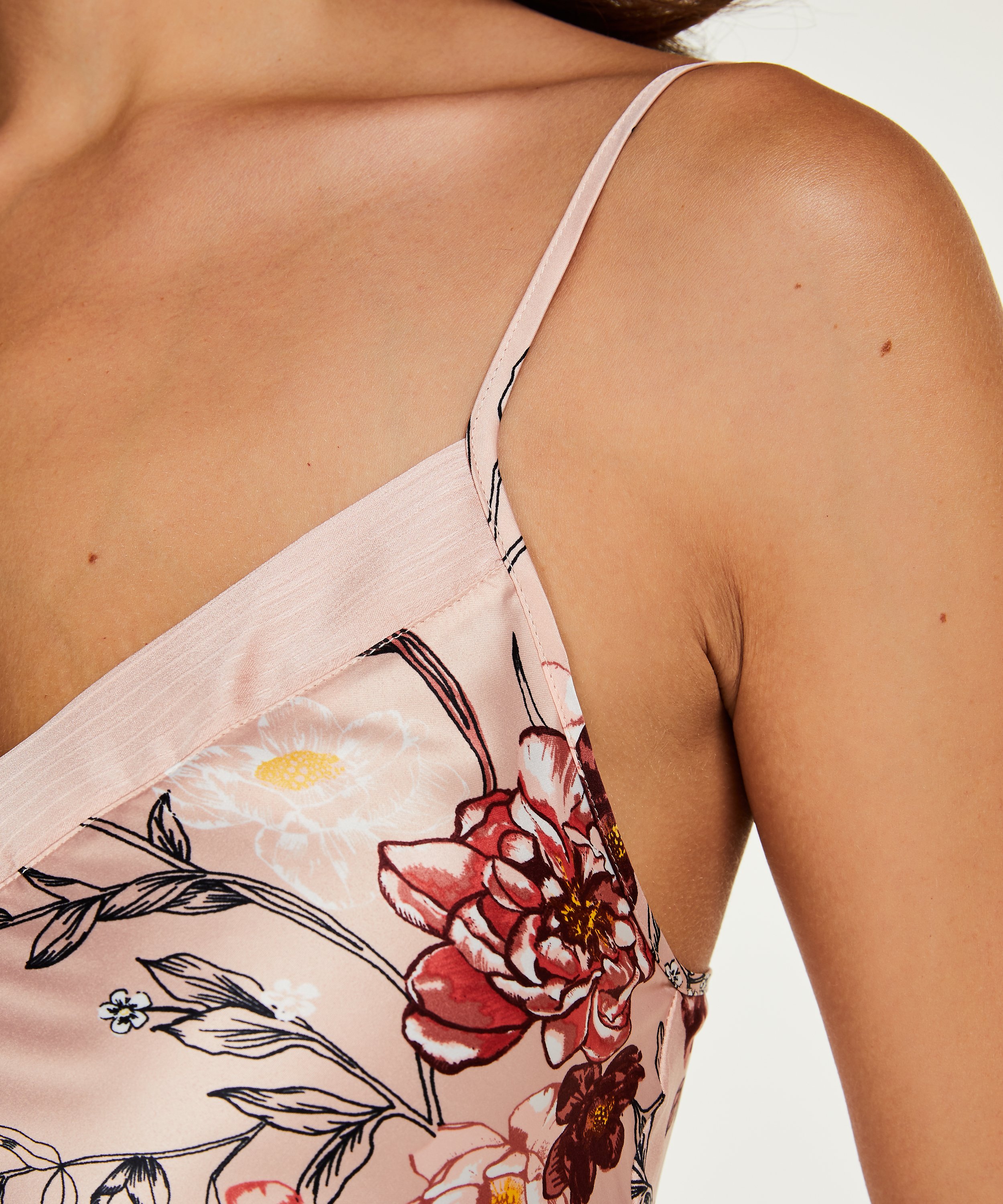 Satin Kiku cami top, Pink, main