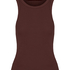 Singlet tanktop cotton rib, Brown