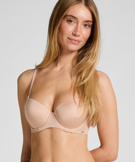 Angie Padded Underwired Bra, Beige