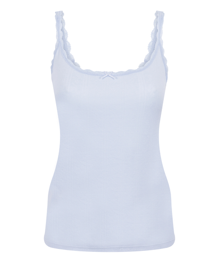 Pointelle Singlet, Blue
