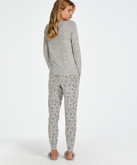 Long jersey pyjama set Gift Set, Gray