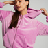 Velour hoodie jacket, Pink