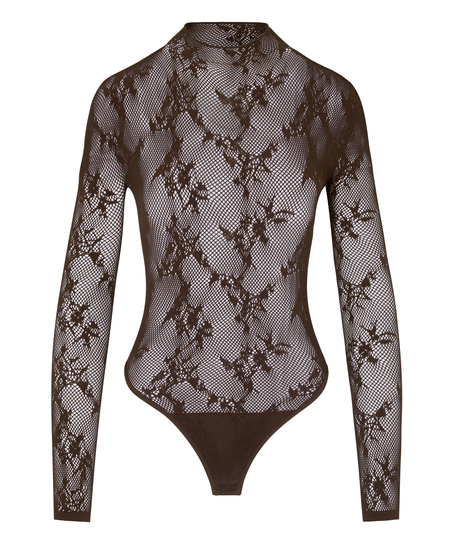 All Over Lace Body, Brown