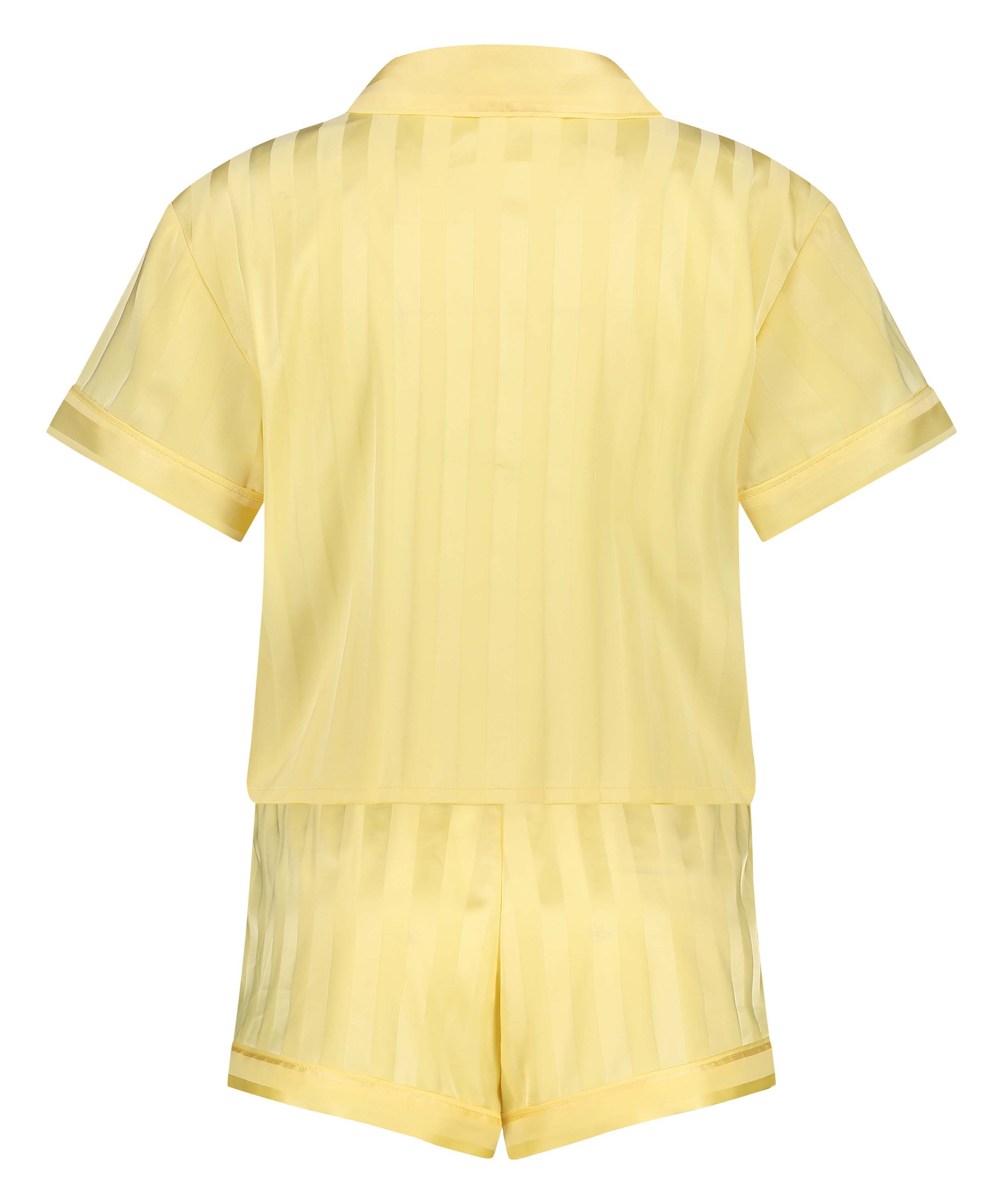 Satin Pyjama Set, Yellow, main