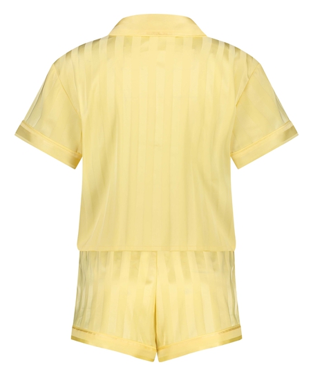 Satin Pyjama Set, Yellow