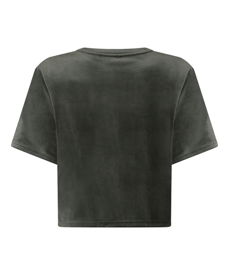 Top Velours Pocket, Green