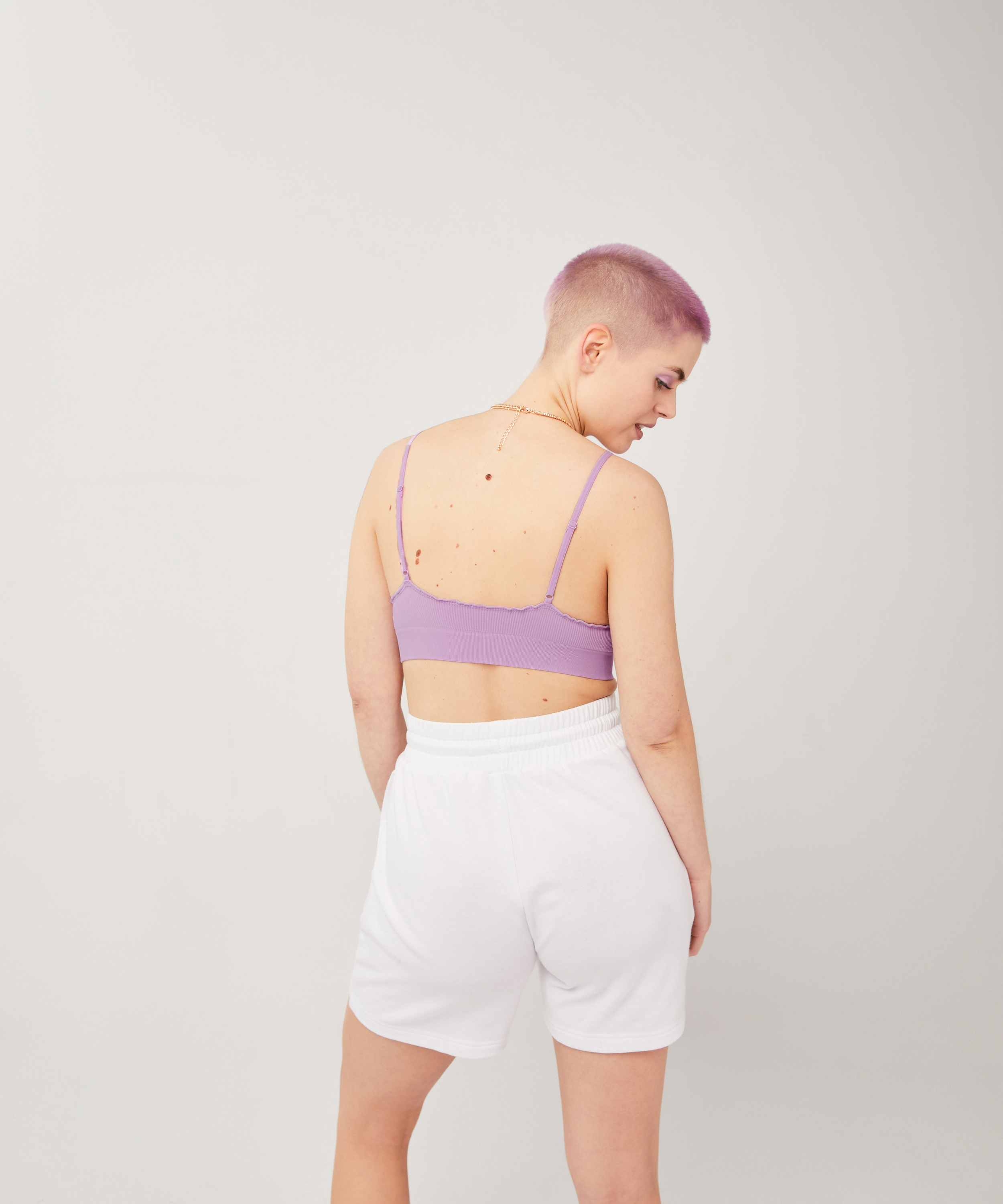 Bae Ruffle Bralette, Purple, main