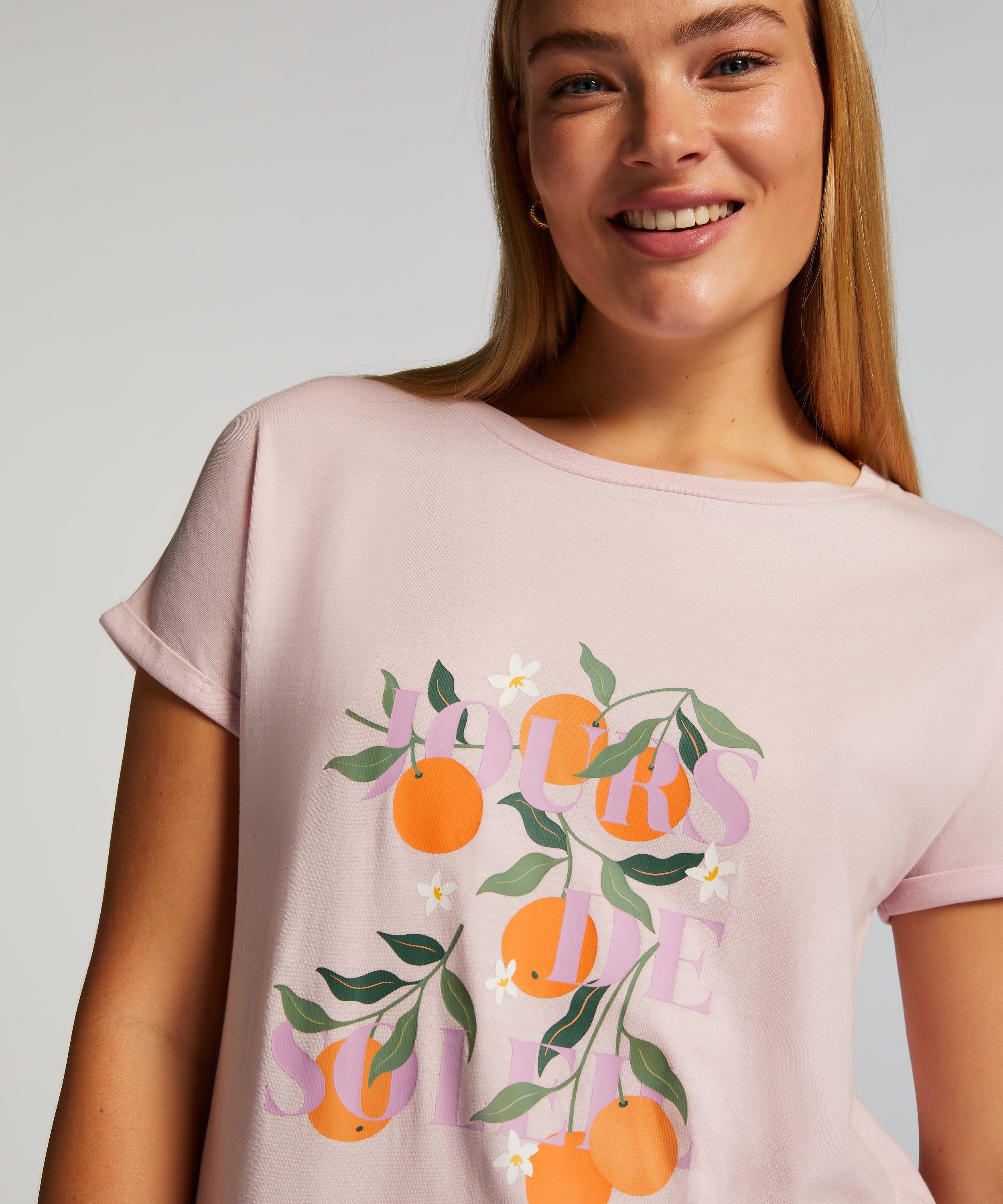 Round Neck Nightshirt, Pink, main