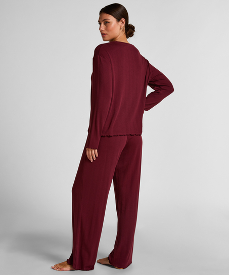 Pyjama Top Loose Pointelle, Red