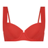 Sardinia padded underwired bikini top, Red