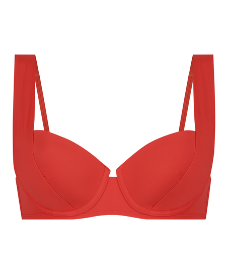 Sardinia padded underwired bikini top, Red