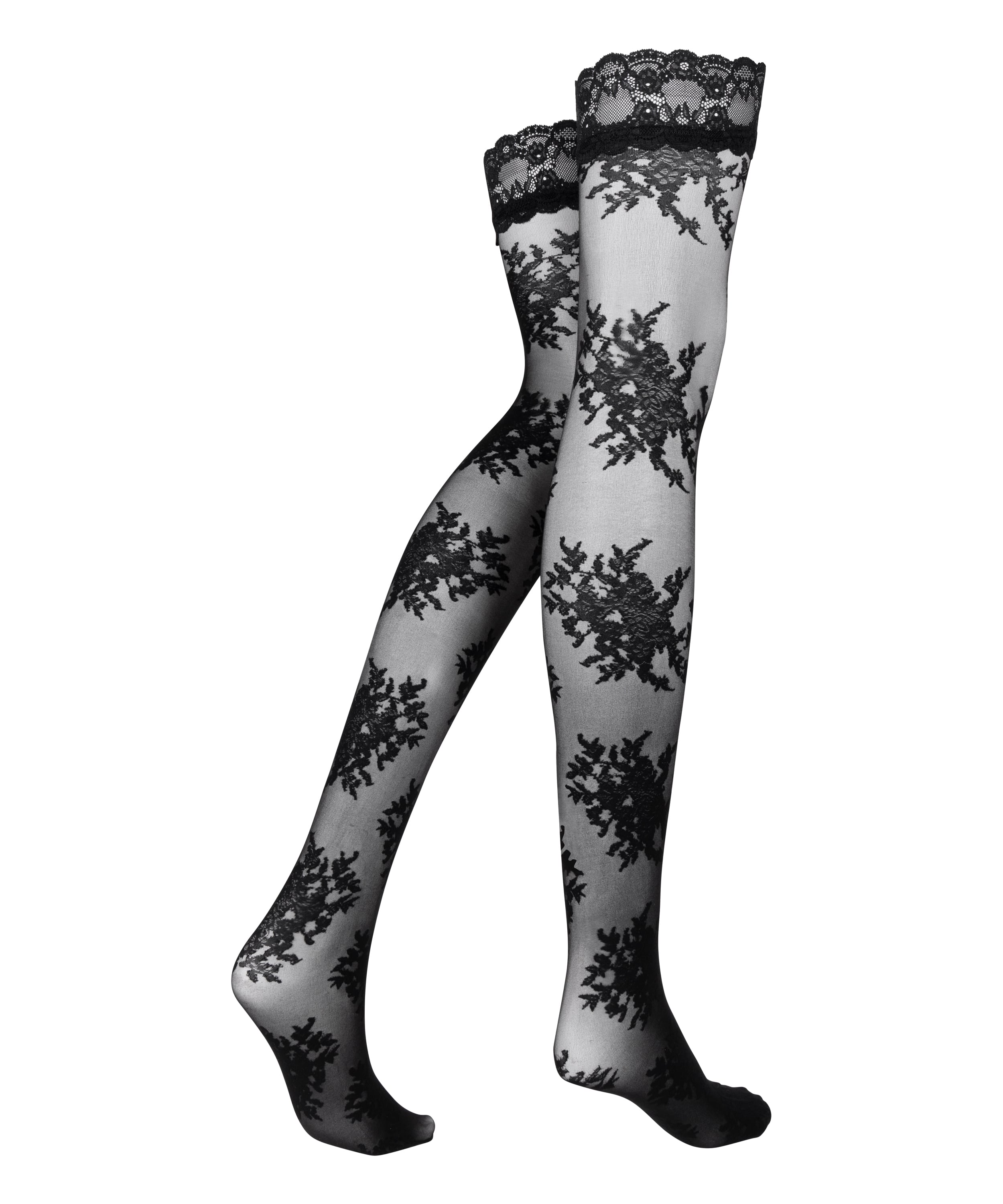 Stay Ups 15 Denier Lace, Black, main
