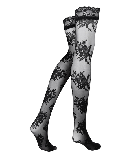 Stay Ups 15 Denier Lace, Black