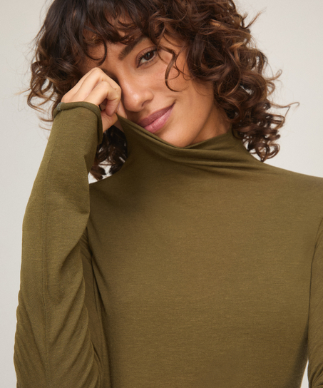 super soft Turtleneck shirt with Cashmere, Brown