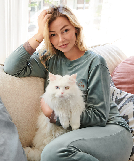 Lurex velours top, Green