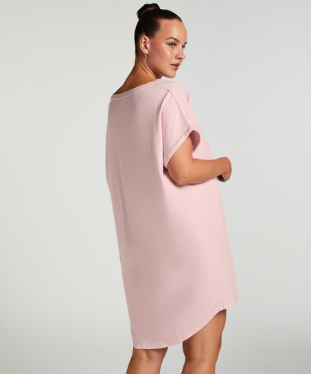 Round Neck Nightshirt, Pink